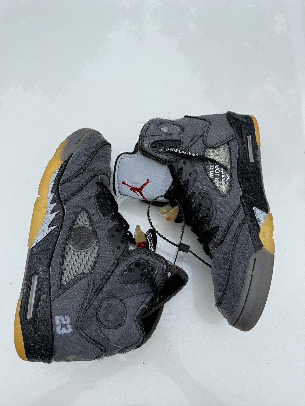 Air Jordan 5 Retro SP x Off-White Mid Muslin Size 11 - Picture 5 of 7